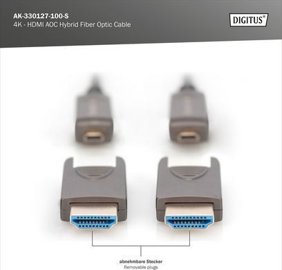 Кабель DIGITUS HDMI (M/M), 4K, AOC, 10м, чорний (AK-330127-100-S) [111313]