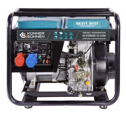 Генератор дизельний Konner&Sohnen KS 9100HDE-1/3 ATSR (EURO V), 230/400В, 6.5/6.0кВт, 7.5/7.0кВт, 1/3Фази, АВР(ATS), електростартер, 122кг (KS9100HDE-1/3ATSR) [105936]