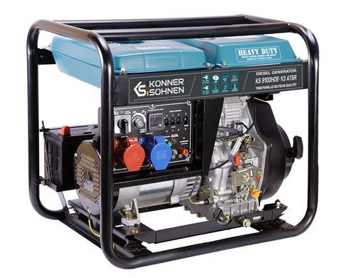 Генератор дизельний Konner&Sohnen KS 9100HDE-1/3 ATSR (EURO V), 230/400В, 6.5/6.0кВт, 7.5/7.0кВт, 1/3Фази, АВР(ATS), електростартер, 122кг (KS9100HDE-1/3ATSR) [105936]