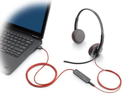 Гарнітура комп'ютерна стерео On-ear Poly Blackwire 3225, USB-A, USB-C, 3.5 мм, всеспрямований, чорний (8X229AA) [107400]