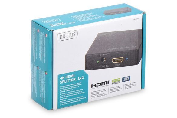 Подовжувач DIGITUS 4K HDMI Splitter, 2-port (DS-46304) [108489]