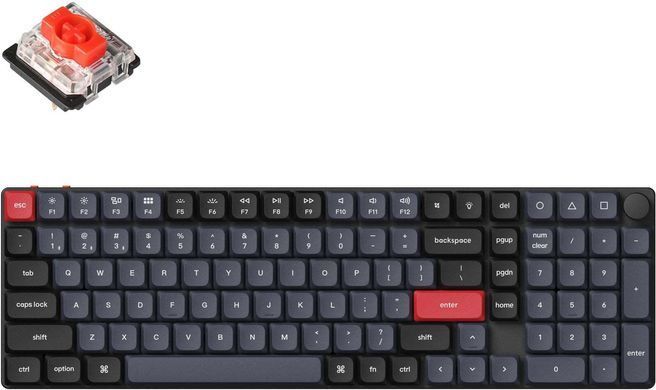 Клавіатура механічна Keychron K17 PRO 100Key, Gateron MX 2.0 Red, WL/BT/USB-A, QMK, Hot-swap, RGB, білий в центрі (K17P-H1-UA) [103682]