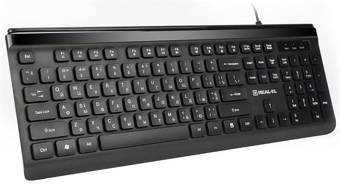Клавіатура REAL-EL Comfort 7085 Ukr Black (EL123100032) [605896]