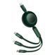 Кабель Baseus Bright Mirror 2 Series Retractable 3-in-1 Fast Charging Data Cable Type-C to M+L+C 100W 1.1m Green (CAMJ010206) [802629], фото 3
