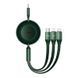 Кабель Baseus Bright Mirror 2 Series Retractable 3-in-1 Fast Charging Data Cable Type-C to M+L+C 100W 1.1m Green (CAMJ010206) [802629], фото 1