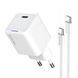 Мережевий зарядний пристрій ColorWay GaN Mini 30W PD Port PPS USB-C White + кабель USB Type-C (CW-CHS054PDC-WT) [607375], фото 2