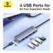 USB-хаб Baseus UltraJoy Series 4-Port HUB Lite 50cm Space Grey（USBA to USB3.0*4+Type-C5V） (B0005280B811-01) [806517], фото 10