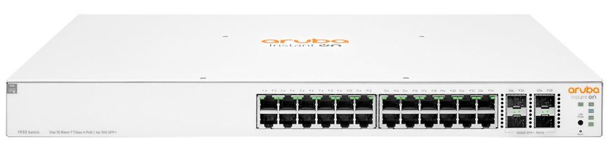 HPE Комутатор Aruba Instant On 1930 24G Class4 PoE 4SFP/SFP+ 370W Switch, 24xGE, 4xGE SFP ports, LT Warranty (JL684B)