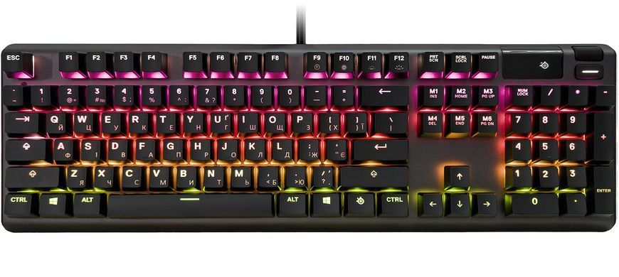 Клавіатура ігрова механічна SteelSeries Apex 5 (Blue Switch) UA OLED Smart Display (64532) [401045]