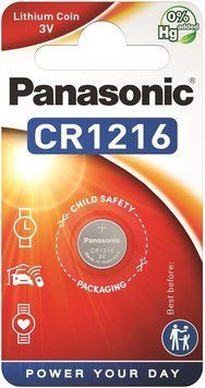 Батарейка Panasonic літієва CR1216 блістер, 1 шт. (CR-1216EL/1B) [113381]