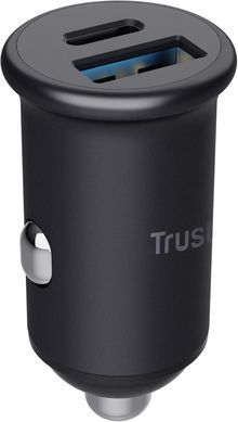 Зарядний пристрій автомобільний Trust 38Вт USB-A/USB-C PD, QC, чорний (25197_TRUST) [108395]