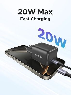 Зарядний пристрій 1xUSB 20W (USB-C) PD GaN Tech X512 Сірий Ugreen (55528) [404028]
