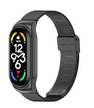 Ремінець BeCover Metal для Xiaomi Mi Smart Band 7 Black (707493) [611714]
