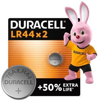 Спеціалізована лужна батарейка типу «таблетка» Duracell LR44 1,5V, (76A / A76 / V13GA), призначена для використання в іграшках, калькуляторах і вимірювальних пристроях, 2 шт. в упаковці (5007795) [203683]