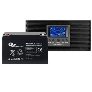 Комплект резервного живлення Prologix 800 (PLP800XL) + АКБ OZ12V080 12V 80AH, AGM (PLP800XL + OZ12V080) [615358]