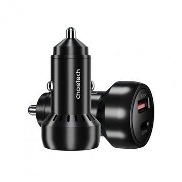 Автомобільний зарядний пристрій Choetech (1USB Type C; 1USB) 60W PD3.0 QC3.0 Black (TC0014) [603170]