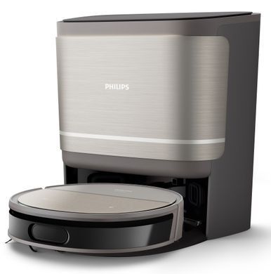 Робот-пилосос Philips Series 9000, h=9.8см, вологе прибирання, конт пил -0.21л, вода -0.22л, автон. робота до 280хв, EPA 11, чорний-металік (XU9100/10) [112180]