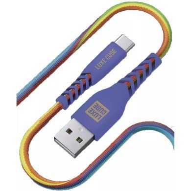 Кабель Luxe Cube Kevlar USB - micro USB (M/M), 1.2 м, райдужний (8886668686259) [603781]