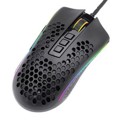 Мишка Redragon Storm M808 RGB Optical, ігрова, 12400dpi., 7кн., Ultralight чорна (77854) [401215]