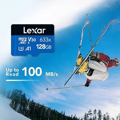Карта пам'яті microSDXC (UHS-1 U3) Lexar High-Performance 633x 128Gb class 10 V30 A1 (100Mb/s) Blue Series (adapter SD) (LMS0633128G-BNAAA) [806672]