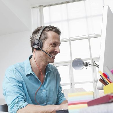 Гарнітура комп'ютерна стерео On-ear Poly Blackwire 8225-M, USB-A, USB-C, всеспрямований, ANC, Acoustic Fence, Microsoft Teams, чорний (8X225AA) [107401]
