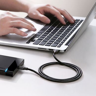 Кабель USB 3.0 AM-Type-C M, 2 м, 60W Nickel Plating Aluminum Braid Чорний, US184 UGREEN (20884) [404052]