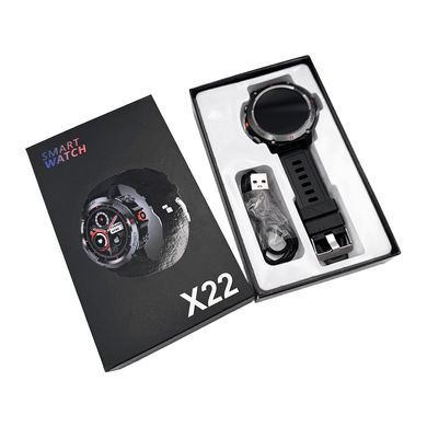 Смарт-годинник IWO X22 1.46". 330 mAh, IP68 Black (IWOX22SGR) [802726]