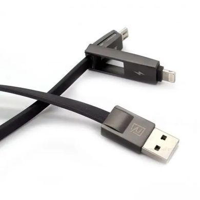 Кабель Remax RC-042t Strive USB - Lightning + micro USB (M/M), 1 м, Black (6954851272939) [604089]