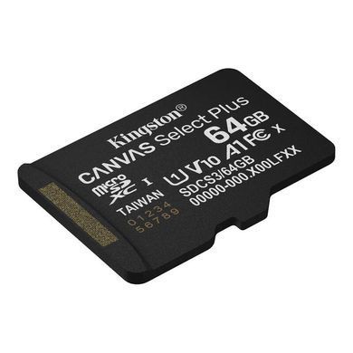 Карта пам'яті microSDXC (UHS-1) Kingston Canvas Select Plus Gen3 64Gb class 10 А1 (R-100MB/s) (SDCS3/64GBSP) [806282]