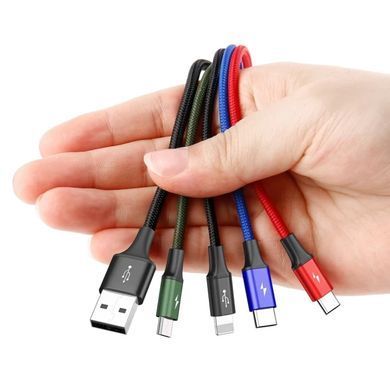 Кабель Baseus Fast 4-in-1 Cable For iP+Type-C(2)+Micro 3.5A 1.2m Black (CA1T4-B01) [802619]