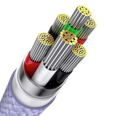 Кабель Baseus Flash Series Ⅱ One-for-three Fast Charging Data Cable USB to M+L+C 100W 1.2m Purple (CASS030005) [802630]