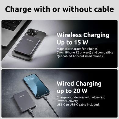 Портативний зарядний пристрій USB 5000MAH MAG GREY MW5000 INTENSO (7344024) [503417]