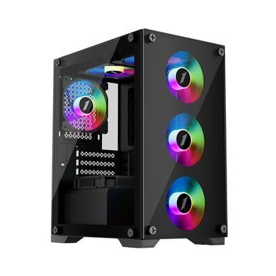 Корпус 1stPlayer Black без БЖ (X2-M-BK-4F1) [608759]