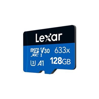 Карта пам'яті microSDXC (UHS-1 U3) Lexar High-Performance 633x 128Gb class 10 V30 A1 (100Mb/s) Blue Series (adapter SD) (LMS0633128G-BNAAA) [806672]