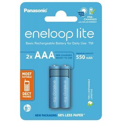 Акумулятор Panasonic Eneloop NI-MH Lite AAA 550 мАг, 2 шт. (BK-4LCCE/2CP) [113432]