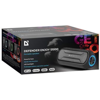 Акустична система 1.0 Defender Enjoy S1000 Black 20W Bluetooth (65688) [405249]