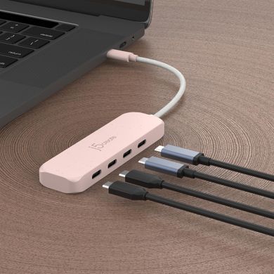 USB-хаб J5create 4 USB-C Red (JCH345ER-N) [618225]