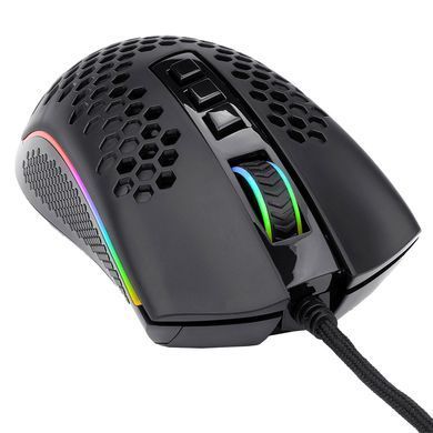 Мишка Redragon Storm M808 RGB Optical, ігрова, 12400dpi., 7кн., Ultralight чорна (77854) [401215]