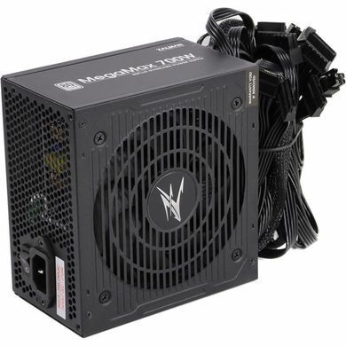 Блок живлення Zalman Megamax (700W), 83%, 80+ White, 120мм, 1xMB 24pin(20+4), 2xCPU (8pin+(4+4)pin) 4xMolex, 6xSATA, 4xPCIe 8pin(6+2) (ZM700-TXII) [109508]