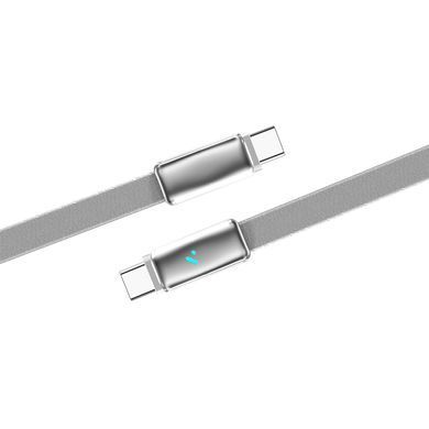 Кабель ColorWay USB Type-C - USB Type-C (M/M), ultra-thin, 5А, 1 м, Grey (CW-CBPDCC100-GR) [619961]