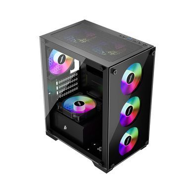 Корпус 1stPlayer Black без БЖ (X2-M-BK-4F1) [608759]