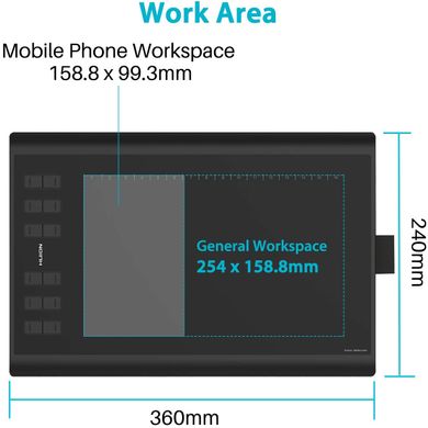 Графічний планшет Huion 10"x6.2" H1060P (H1060P_HUION)