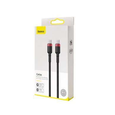 Кабель Baseus Cafule PD2.0 100W flash charging Type-C For Type-C cable (20V 5A)2m Red+Black (CATKLF-AL91) [804398]