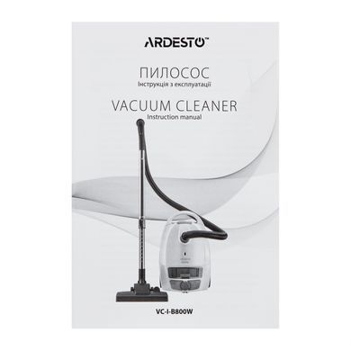 Пилосос ARDESTO мішковий, 800Вт, мішок- 3.5л, HEPA, білий (VC-I-B800W) [110816]