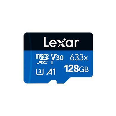 Карта пам'яті microSDXC (UHS-1 U3) Lexar High-Performance 633x 128Gb class 10 V30 A1 (100Mb/s) Blue Series (adapter SD) (LMS0633128G-BNAAA) [806672]