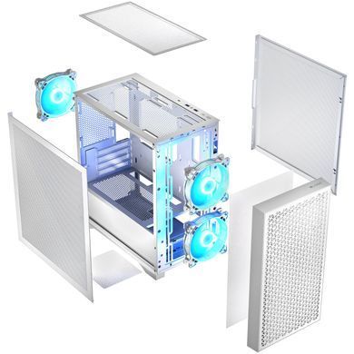 Корпус LogicConcept DART PRO ARGB MINI WHITE MESH fans 3x120mm без БЖ mATX (AM-DART-PRO-ARGB-20) [402976]