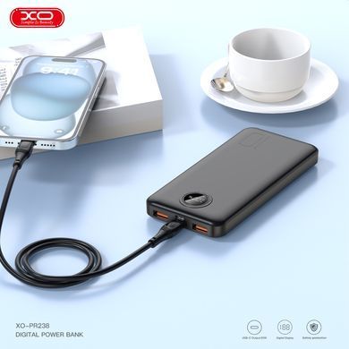 Портативний зарядний пристрій XO PR238 - 10000 mAh PD20W + QC22.5W (Black) (PR238_Black) [201925]