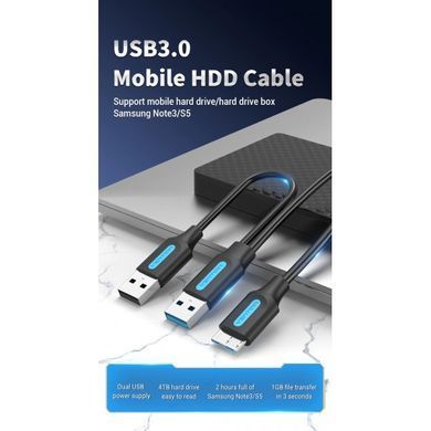 Кабель для принтера Vention 2in1 USB - USB Type-B 3.0 (M/M), 0.5 м, Black (CQPBD) [604371]