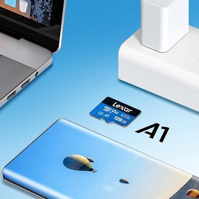 Карта пам'яті microSDXC (UHS-1 U3) Lexar High-Performance 633x 128Gb class 10 V30 A1 (100Mb/s) Blue Series (adapter SD) (LMS0633128G-BNAAA) [806672]