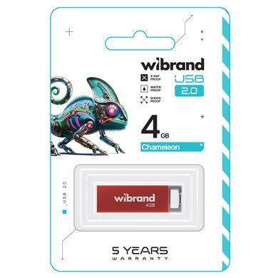 Флеш-накопичувач Wibrand USB 2.0 Chameleon 4Gb Red (WI2.0/CH4U6R) [803557]